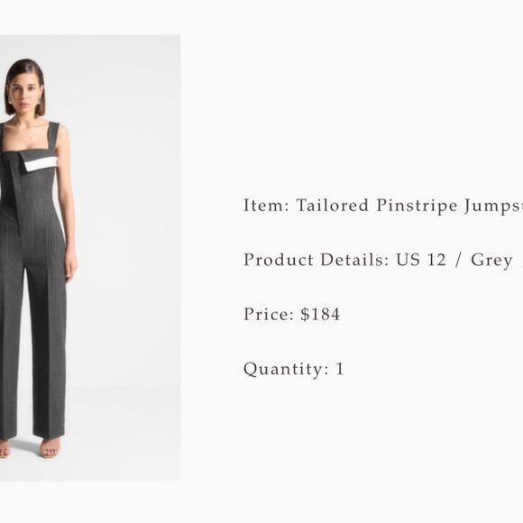 Pinstripe Jumpsuit - Grey - Picture 4 of 4